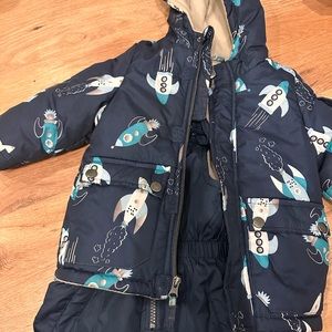 18 Month Navy Blue Rocket Kids Snowsuit With Jacket And Snowpants